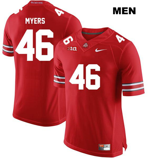 no. 46 Elias Myers Authentic Stitched Ohio State Buckeyes Red Mens College Football Jersey