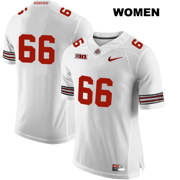 Stitched no. 66 Enokk Vimahi Authentic Ohio State Buckeyes White Womens College Football Jersey - No Name