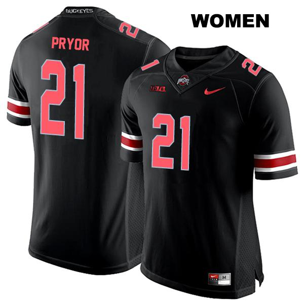 no. 21 Evan Pryor Authentic Ohio State Buckeyes Stitched Black Womens College Football Jersey