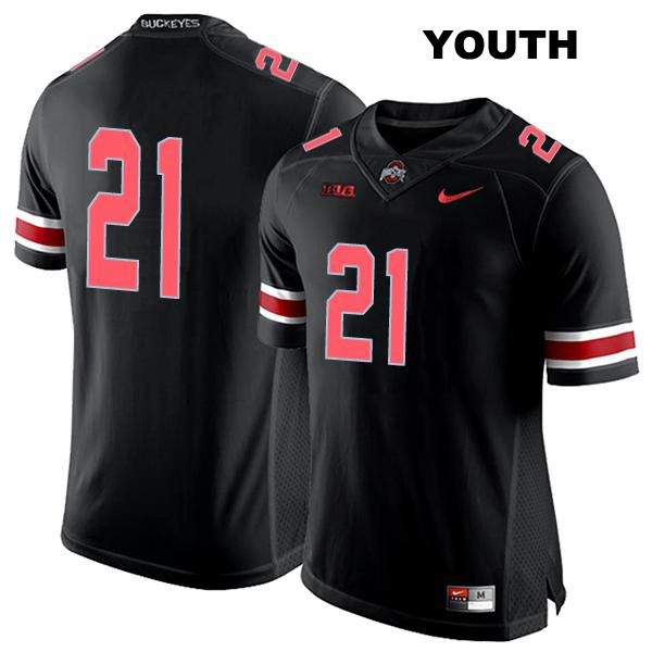no. 21 Evan Pryor Authentic Stitched Ohio State Buckeyes Black Youth College Football Jersey - No Name