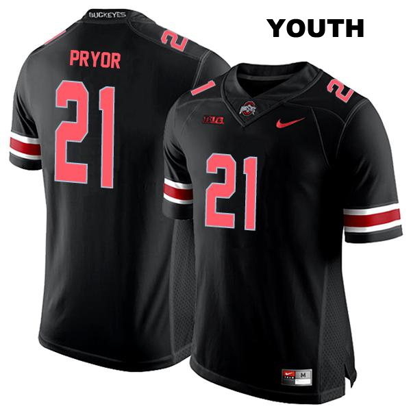 no. 21 Evan Pryor Authentic Ohio State Buckeyes Black Stitched Youth College Football Jersey