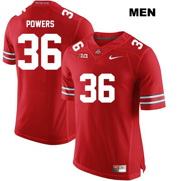 no. 36 Gabe Powers Authentic Ohio State Buckeyes Stitched Red Mens College Football Jersey