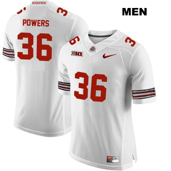 no. 36 Gabe Powers Authentic Ohio State Buckeyes Stitched White Mens College Football Jersey