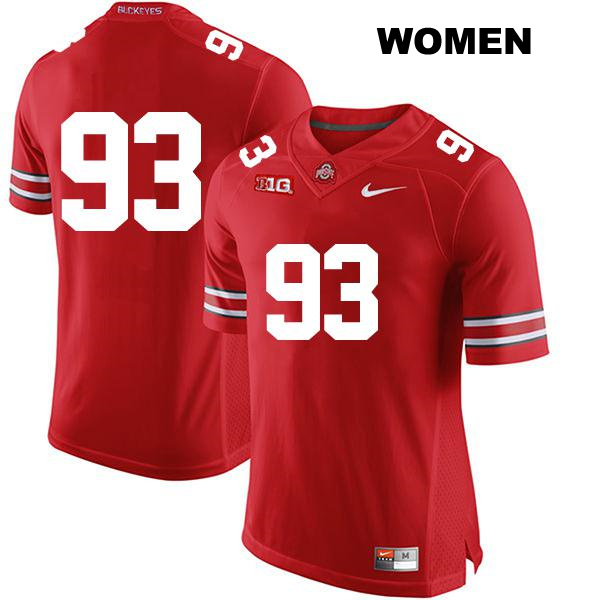 no. 93 Hero Kanu Authentic Ohio State Buckeyes Red Stitched Womens College Football Jersey - No Name