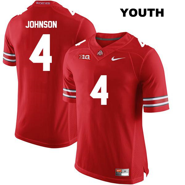 Stitched no. 4 JK Johnson Authentic Ohio State Buckeyes Red Youth College Football Jersey