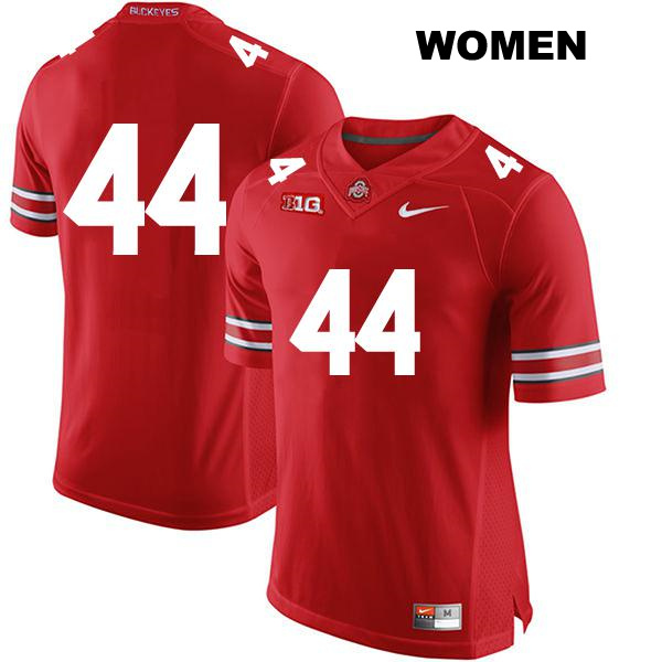no. 44 JT Tuimoloau Authentic Stitched Ohio State Buckeyes Red Womens College Football Jersey - No Name