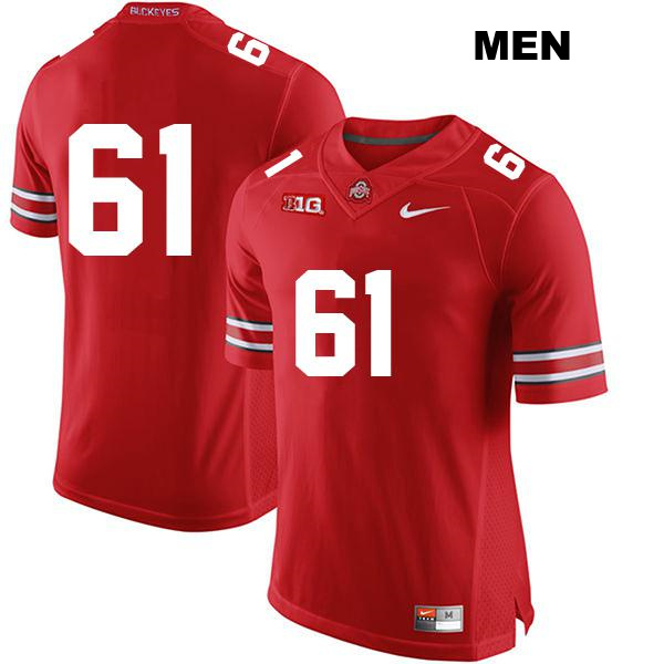 Stitched no. 61 Jack Forsman Authentic Ohio State Buckeyes Red Mens College Football Jersey - No Name