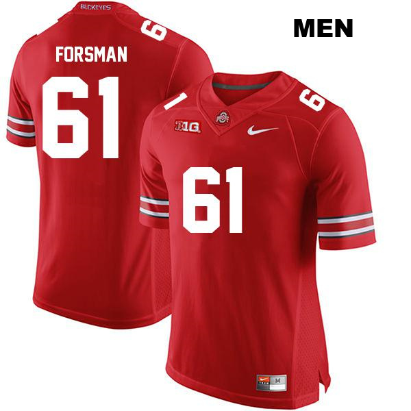 no. 61 Jack Forsman Authentic Ohio State Buckeyes Red Stitched Mens College Football Jersey