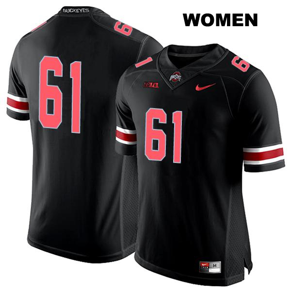 no. 61 Stitched Jack Forsman Authentic Ohio State Buckeyes Black Womens College Football Jersey - No Name