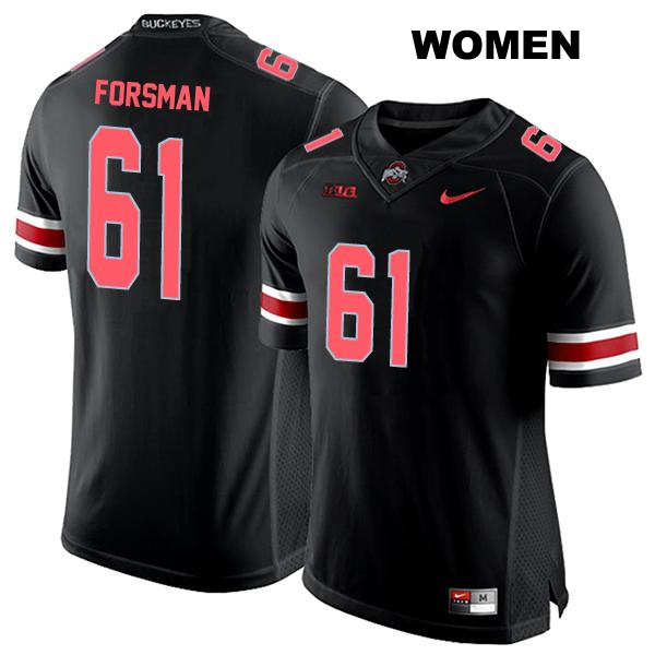 no. 61 Jack Forsman Authentic Ohio State Buckeyes Black Stitched Womens College Football Jersey
