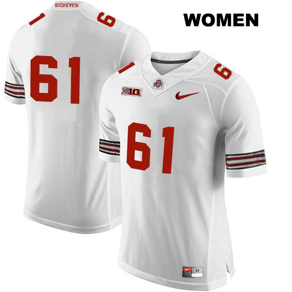 no. 61 Stitched Jack Forsman Authentic Ohio State Buckeyes White Womens College Football Jersey - No Name