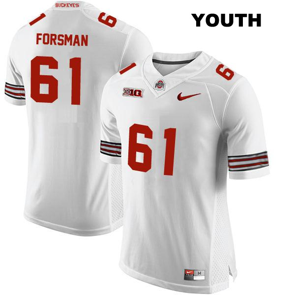 no. 61 Stitched Jack Forsman Authentic Ohio State Buckeyes White Youth College Football Jersey