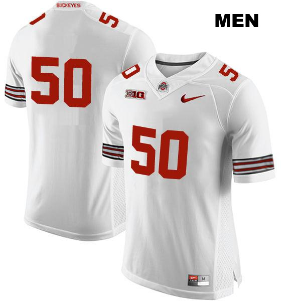 no. 50 Jackson Kuwatch Authentic Ohio State Buckeyes Stitched White Mens College Football Jersey - No Name