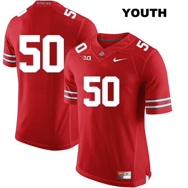 no. 50 Jackson Kuwatch Authentic Ohio State Buckeyes Red Stitched Youth College Football Jersey - No Name