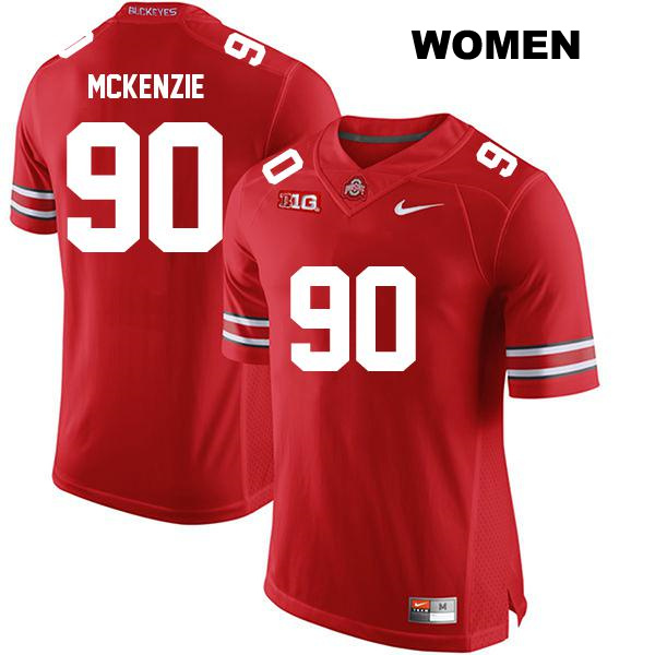 no. 90 Jaden McKenzie Authentic Ohio State Buckeyes Red Stitched Womens College Football Jersey