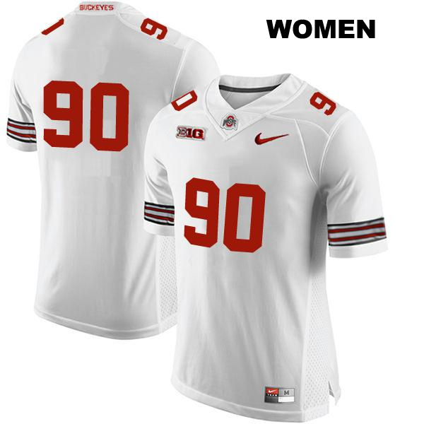 no. 90 Jaden McKenzie Stitched Authentic Ohio State Buckeyes White Womens College Football Jersey - No Name