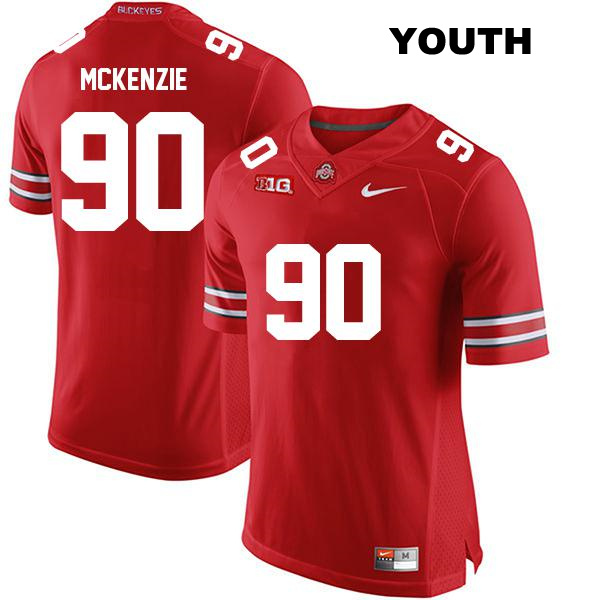 Stitched no. 90 Jaden McKenzie Authentic Ohio State Buckeyes Red Youth College Football Jersey
