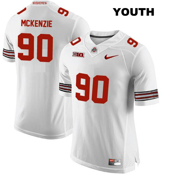 no. 90 Jaden McKenzie Authentic Stitched Ohio State Buckeyes White Youth College Football Jersey