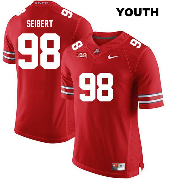 no. 98 Stitched Jake Seibert Authentic Ohio State Buckeyes Red Youth College Football Jersey