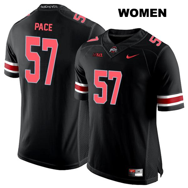 no. 57 Jalen Pace Authentic Ohio State Buckeyes Black Stitched Womens College Football Jersey