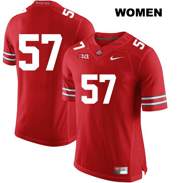 no. 57 Jalen Pace Authentic Ohio State Buckeyes Red Stitched Womens College Football Jersey - No Name