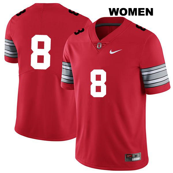 no. 8 Javontae Jean-Baptiste Authentic Ohio State Buckeyes Stitched Darkred Womens College Football Jersey - No Name