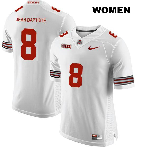 no. 8 Javontae Jean-Baptiste Authentic Ohio State Buckeyes White Stitched Womens College Football Jersey