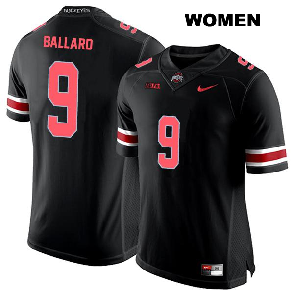 Stitched no. 9 Jayden Ballard Authentic Ohio State Buckeyes Black Womens College Football Jersey
