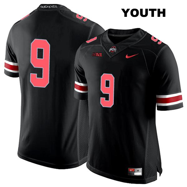 no. 9 Jayden Ballard Authentic Ohio State Buckeyes Stitched Black Youth College Football Jersey - No Name