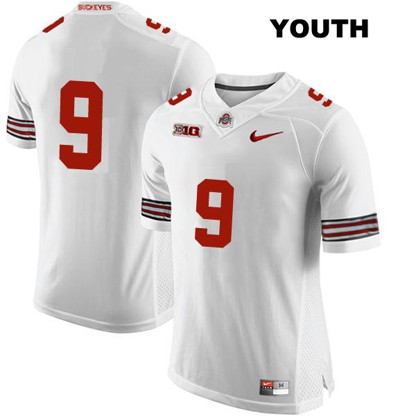 no. 9 Jayden Ballard Stitched Authentic Ohio State Buckeyes White Youth College Football Jersey - No Name
