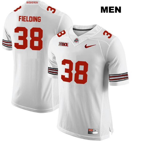 Stitched no. 38 Jayden Fielding Authentic Ohio State Buckeyes White Mens College Football Jersey