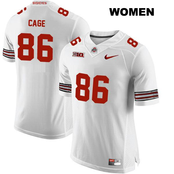 no. 86 Jerron Cage Stitched Authentic Ohio State Buckeyes White Womens College Football Jersey