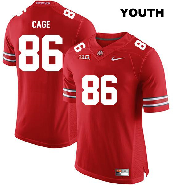 no. 86 Jerron Cage Authentic Ohio State Buckeyes Stitched Red Youth College Football Jersey