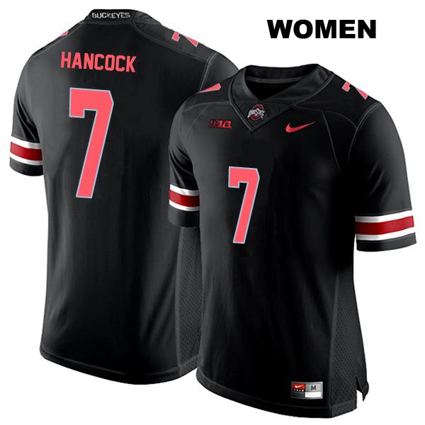 no. 7 Jordan Hancock Authentic Ohio State Buckeyes Stitched Black Womens College Football Jersey