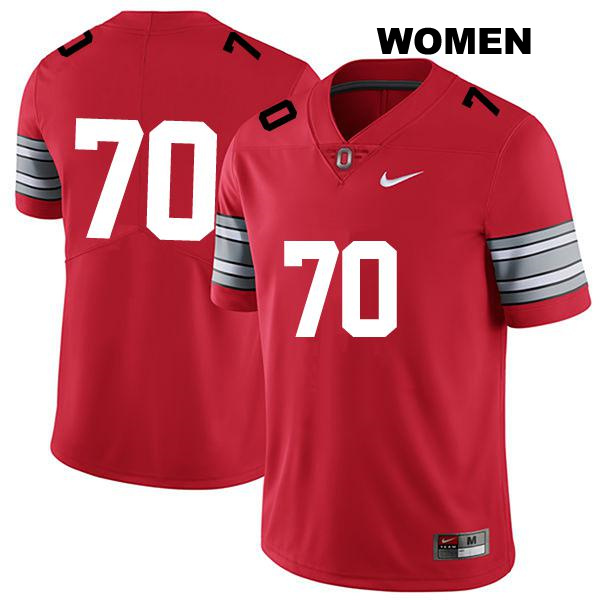 no. 70 Josh Fryar Authentic Stitched Ohio State Buckeyes Darkred Womens College Football Jersey - No Name