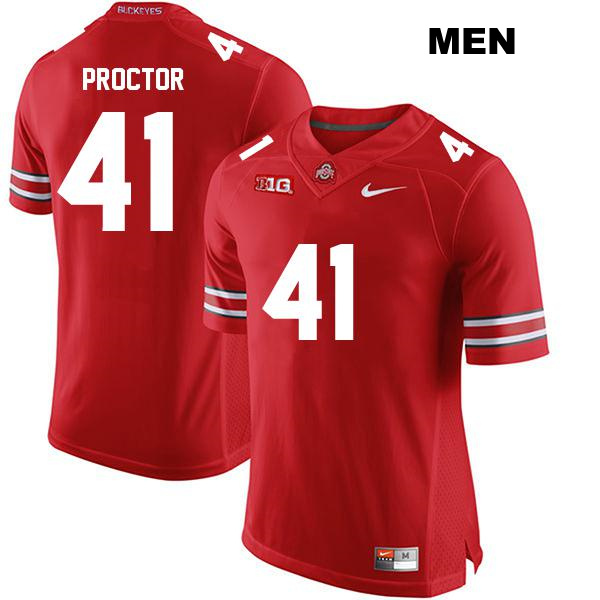 no. 41 Stitched Josh Proctor Authentic Ohio State Buckeyes Red Mens College Football Jersey