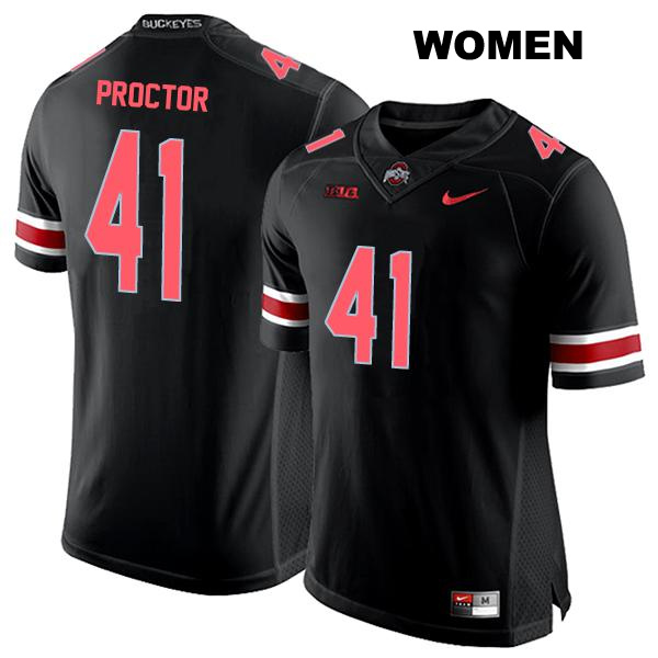 no. 41 Josh Proctor Authentic Ohio State Buckeyes Stitched Black Womens College Football Jersey