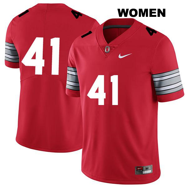 no. 41 Stitched Josh Proctor Authentic Ohio State Buckeyes Darkred Womens College Football Jersey - No Name