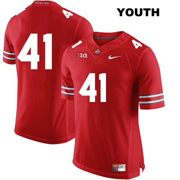 no. 41 Stitched Josh Proctor Authentic Ohio State Buckeyes Red Youth College Football Jersey - No Name