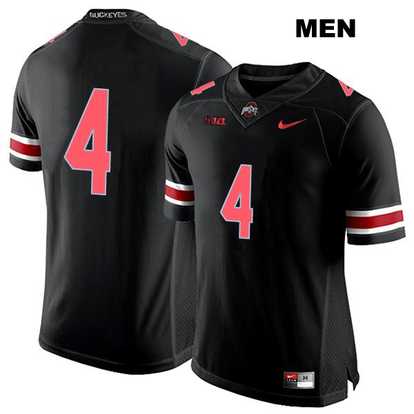 no. 4 Julian Fleming Authentic Stitched Ohio State Buckeyes Black Mens College Football Jersey - No Name