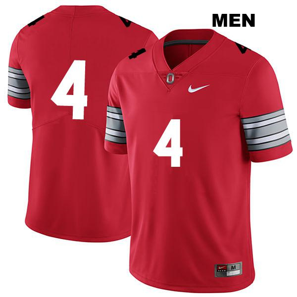 no. 4 Julian Fleming Authentic Stitched Ohio State Buckeyes Darkred Mens College Football Jersey - No Name