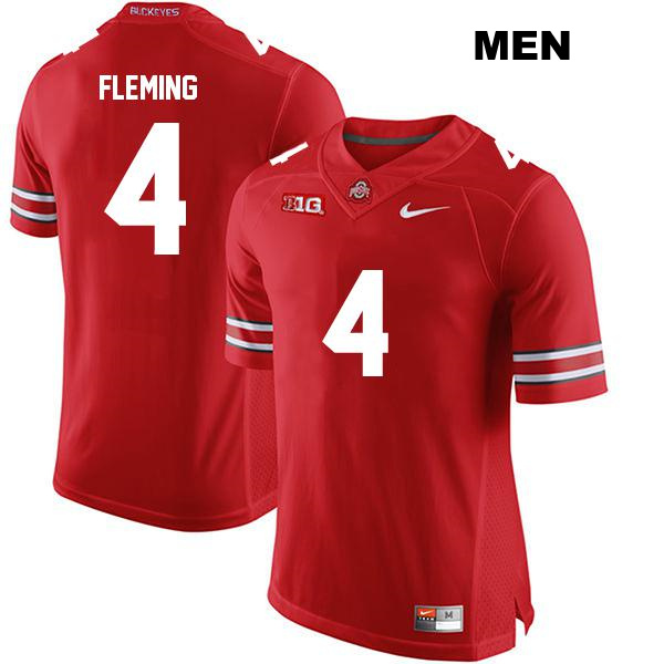no. 4 Julian Fleming Stitched Authentic Ohio State Buckeyes Red Mens College Football Jersey