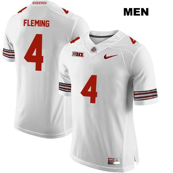 no. 4 Julian Fleming Authentic Stitched Ohio State Buckeyes White Mens College Football Jersey