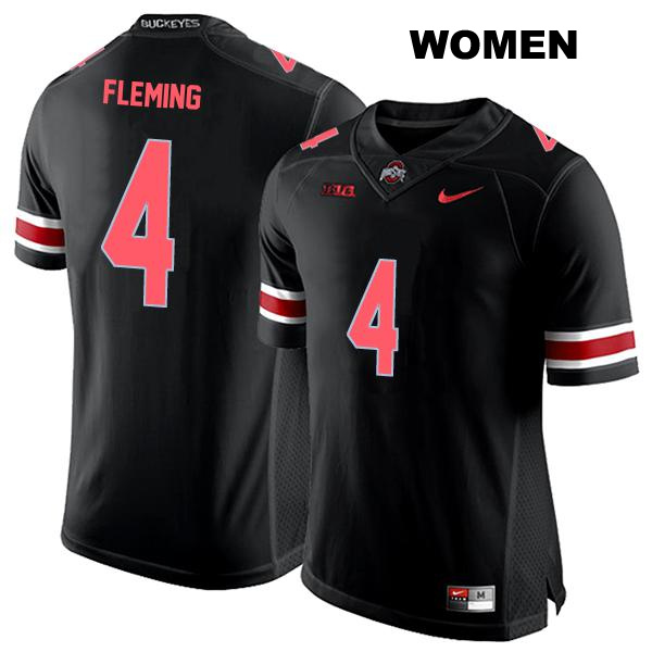 no. 4 Julian Fleming Stitched Authentic Ohio State Buckeyes Black Womens College Football Jersey