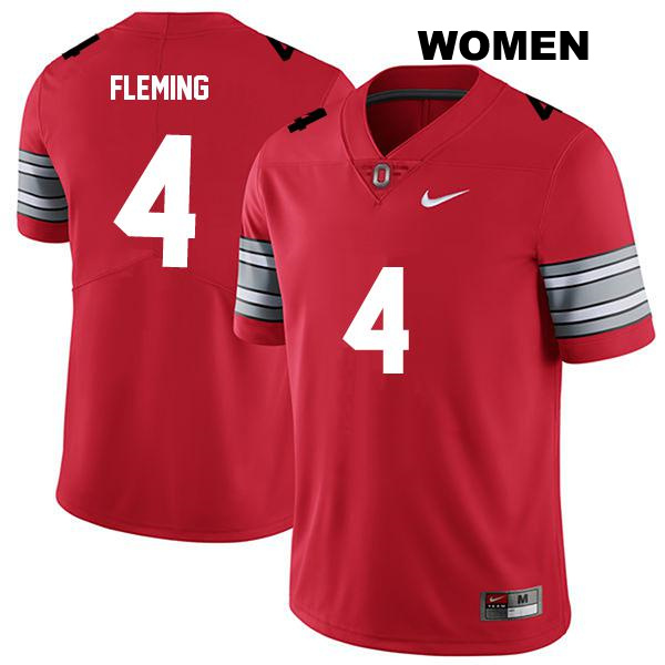 no. 4 Julian Fleming Stitched Authentic Ohio State Buckeyes Darkred Womens College Football Jersey