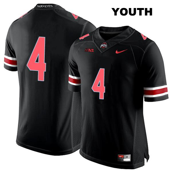 no. 4 Julian Fleming Authentic Ohio State Buckeyes Stitched Black Youth College Football Jersey - No Name