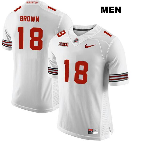 no. 18 Stitched Jyaire Brown Authentic Ohio State Buckeyes White Mens College Football Jersey