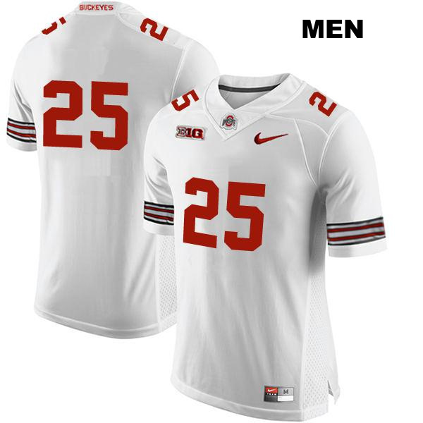 no. 25 Kai Saunders Authentic Ohio State Buckeyes Stitched White Mens College Football Jersey - No Name