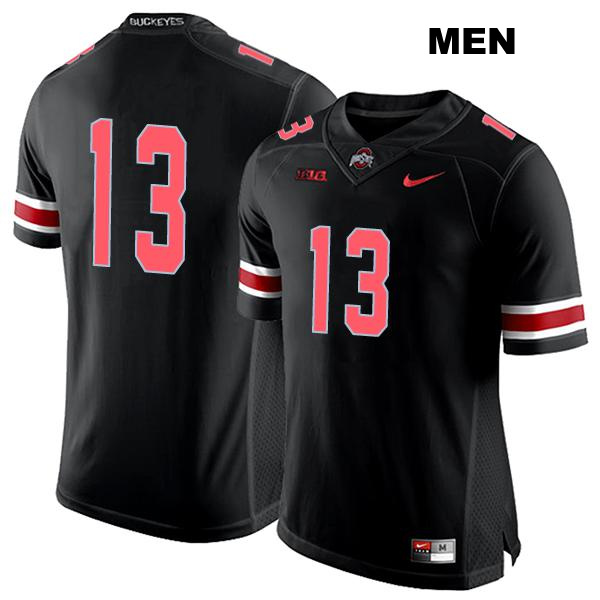 no. 13 Stitched Kaleb Brown Authentic Ohio State Buckeyes Black Mens College Football Jersey - No Name