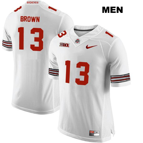 no. 13 Stitched Kaleb Brown Authentic Ohio State Buckeyes White Mens College Football Jersey